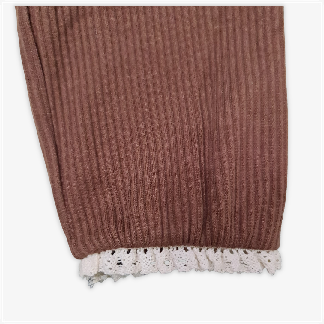 Ribbed Overall Leggings - Chocolate