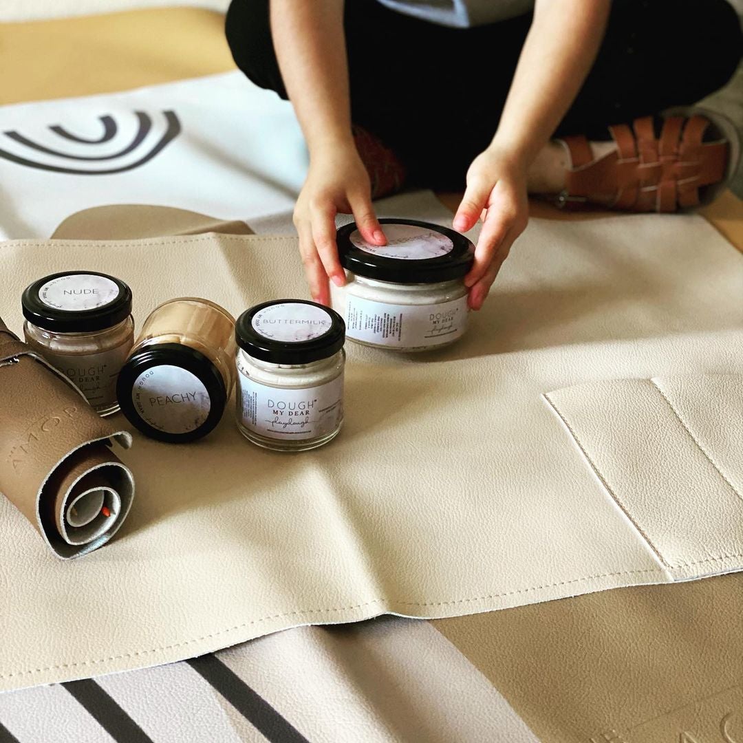 Vegan Leather Mess Mat - Buttermilk