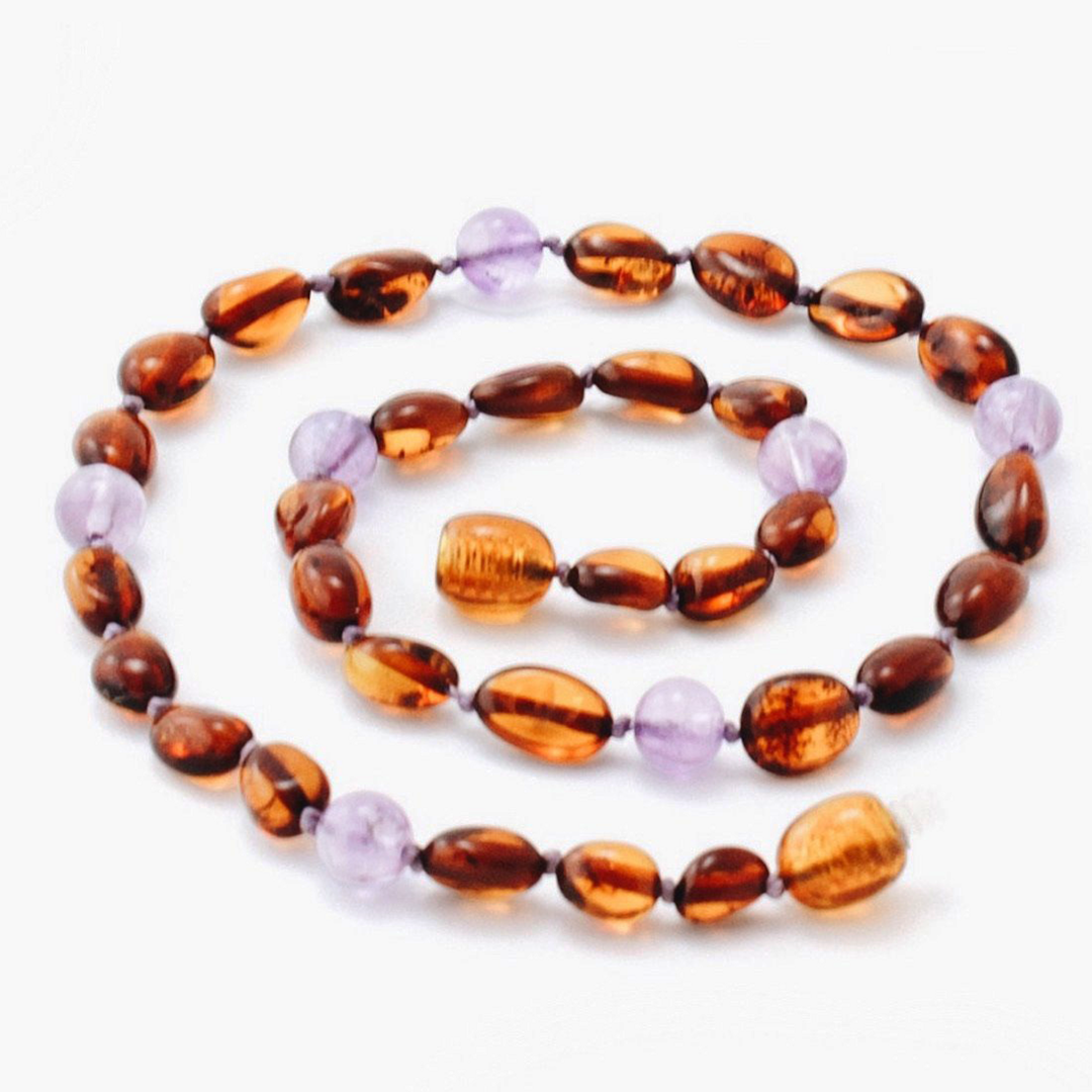 Amber & Amethyst Teething Beads