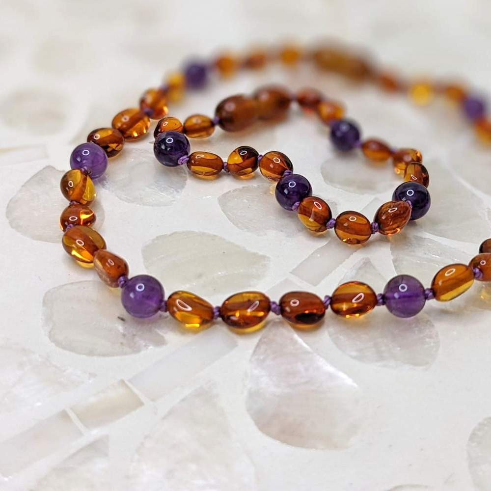 Amber & Amethyst Teething Beads
