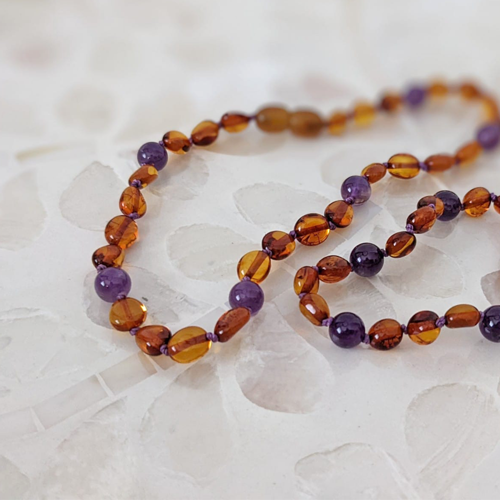 Amber & Amethyst Teething Beads