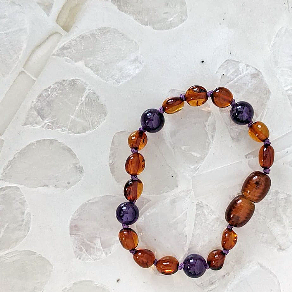 Amber & Amethyst Teething Beads