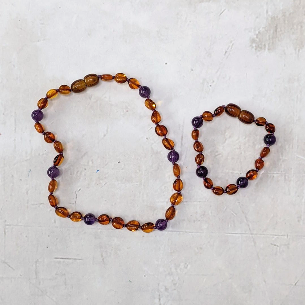 Amber & Amethyst Teething Beads