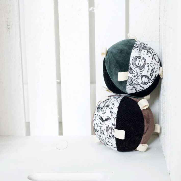 Wee Gallery Sensory Taggy Ball with Rattle