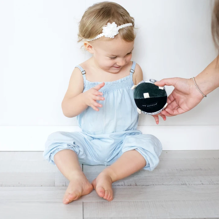 Wee Gallery Sensory Taggy Ball with Rattle