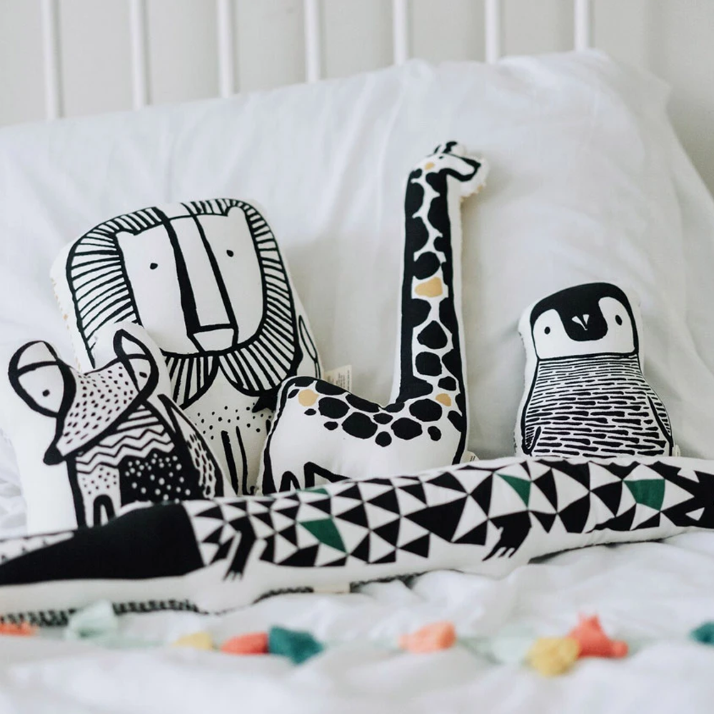 Wee Gallery Nursery Friends Throw Pillow - Penguin (Small)