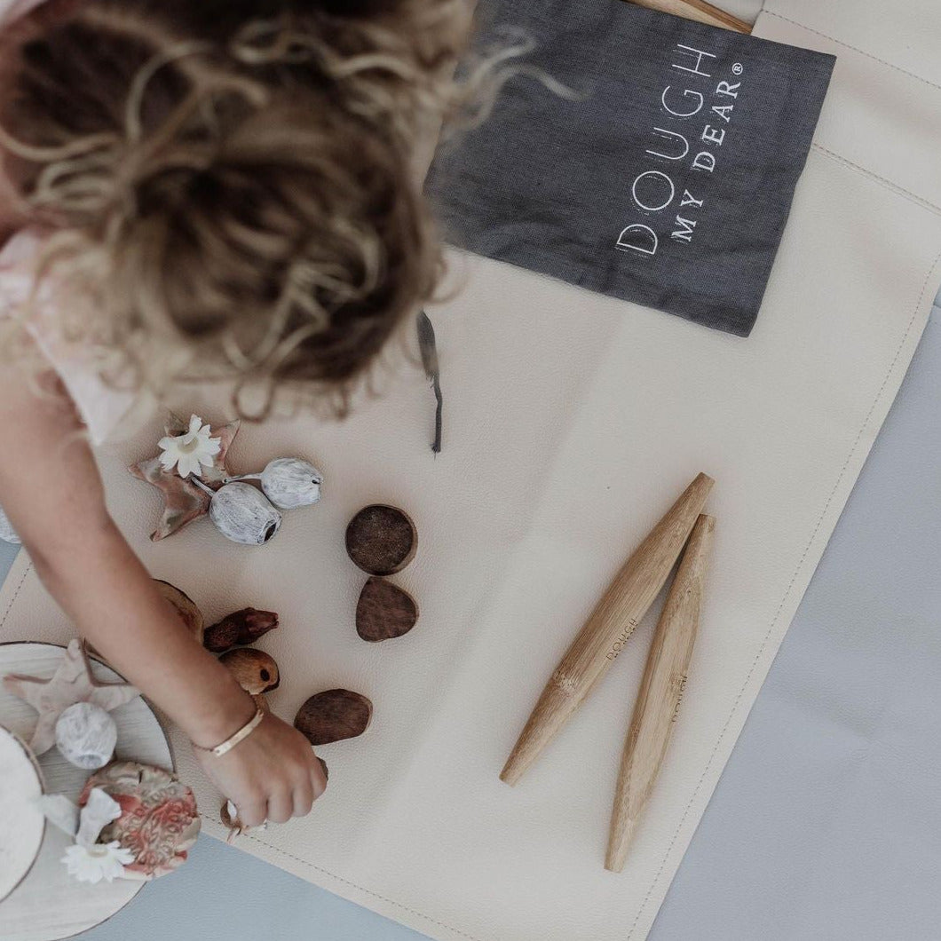 Vegan Leather Mess Mat - Buttermilk