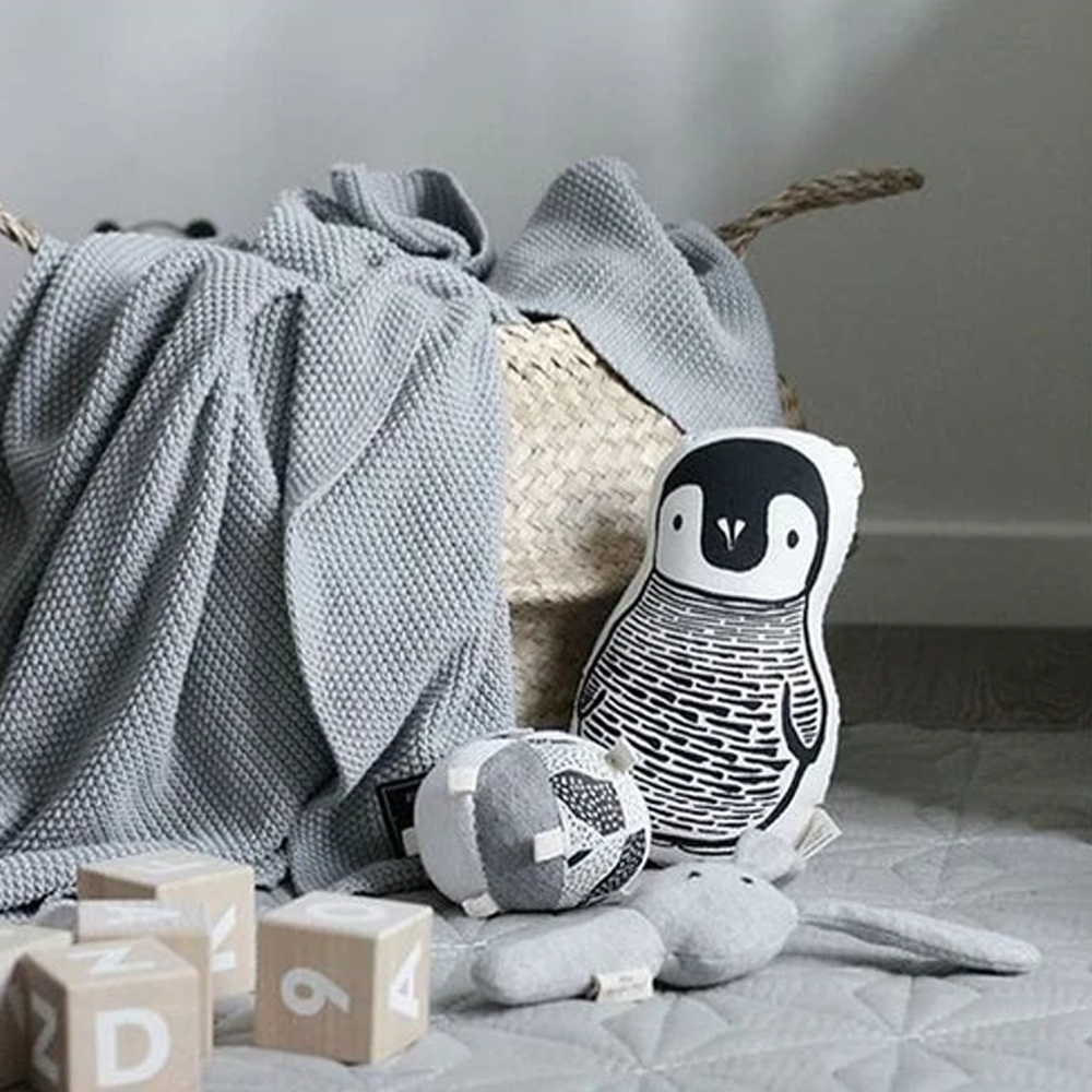 Wee Gallery Nursery Friends Throw Pillow - Penguin (Small)