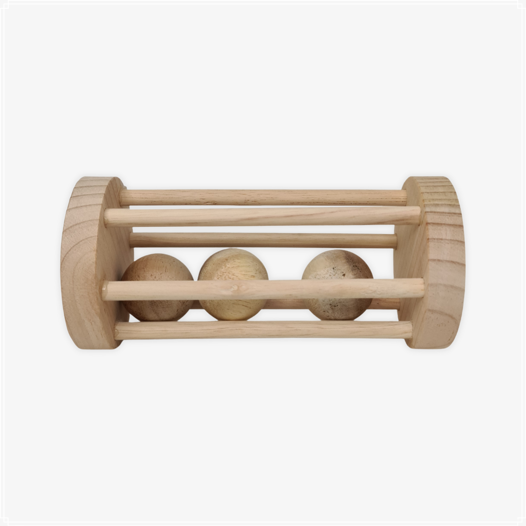 Qtoys Rolling Ball Rattle - Natural