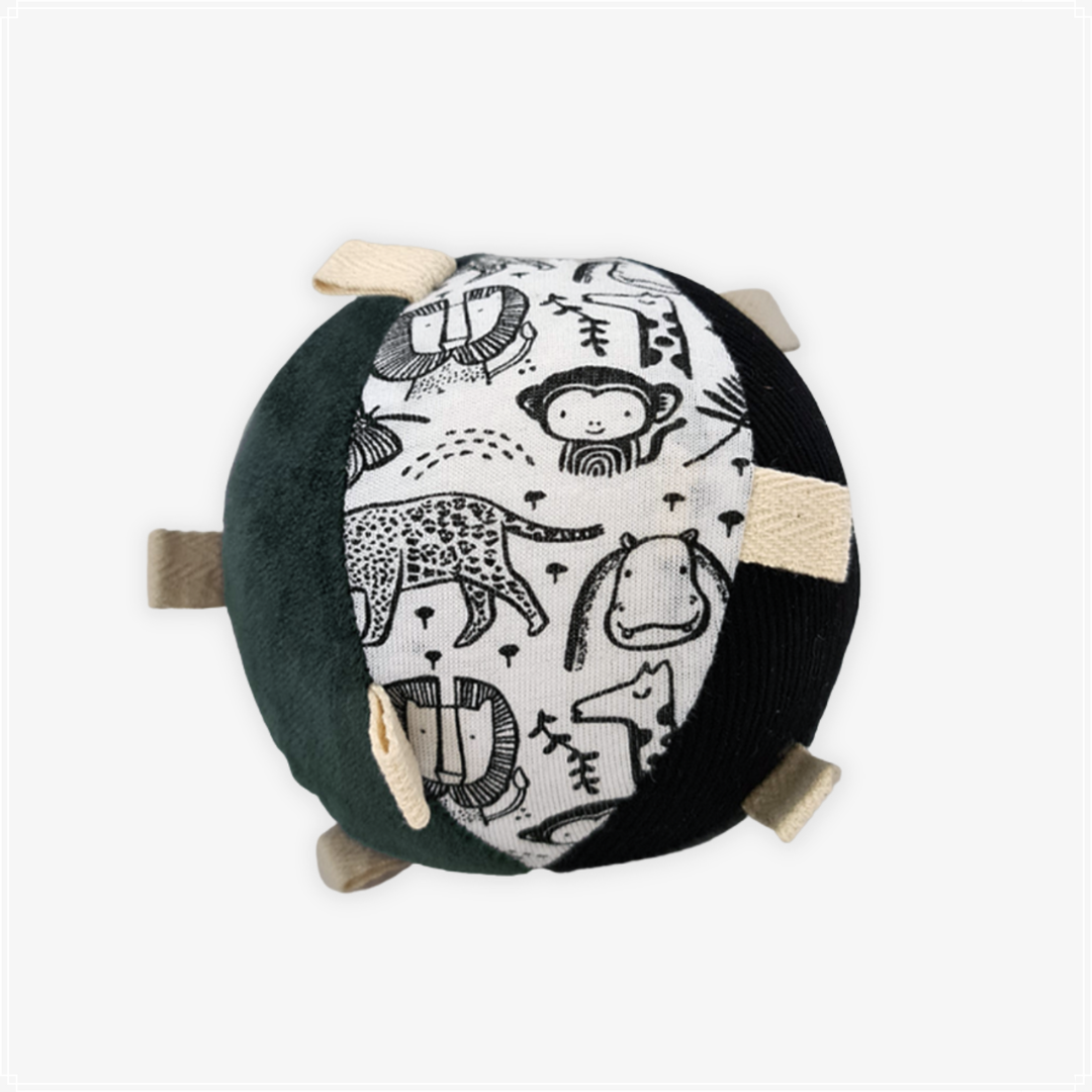 Wee Gallery Sensory Taggy Ball with Rattle