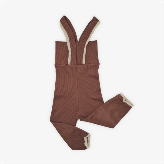 Ribbed Overall Leggings - Chocolate